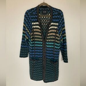 NIC + ZOE Eyelash Knit Ombre Gradient Long Duster Cardigan Sweater Jacket 1X